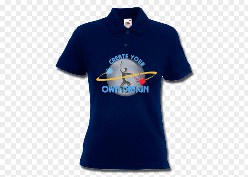 Polo Neck T-shirt Shirt Sleeve Cobalt Blue PNG