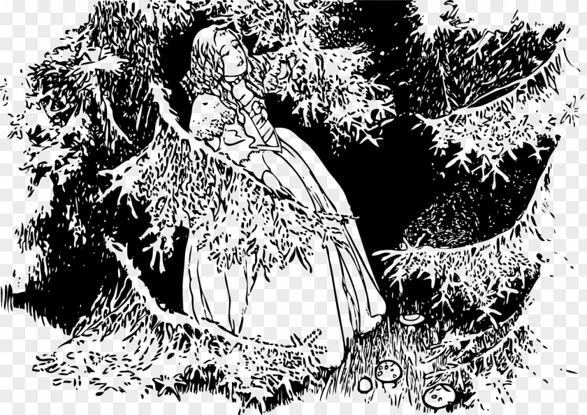 Vector Tree Beauty The Disobedient Kids And Other Czecho-Slovak Fairy Tales (1921) Clip Art PNG