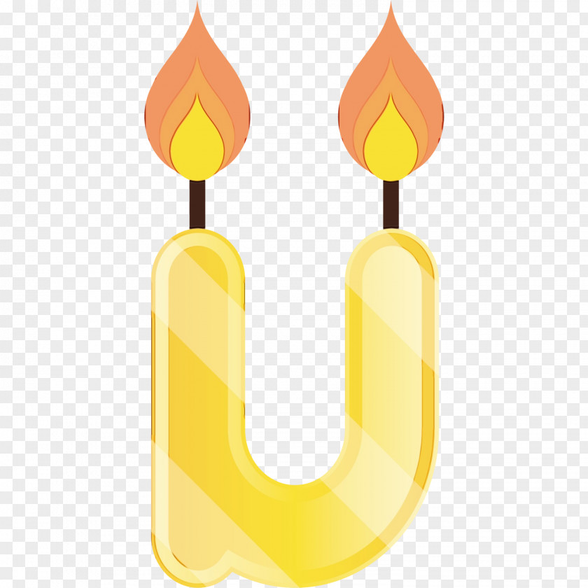 Birthday Candle Symbol Yellow Font Design Line Meter PNG