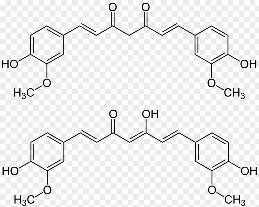 Curcumin Structural Formula Chemical Structure Acid Compound PNG