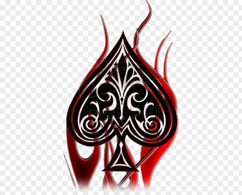 Queen Of Spades Ace Tattoo Playing Card PNG