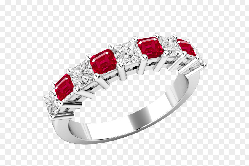 Ruby Earring Eternity Ring Diamond Cut PNG