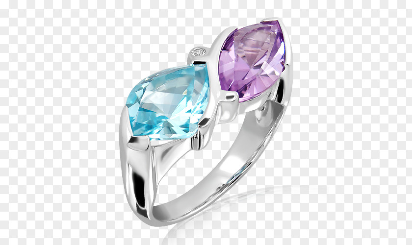Silver Ring Amethyst Jewellery Sapphire Wedding Crystal PNG