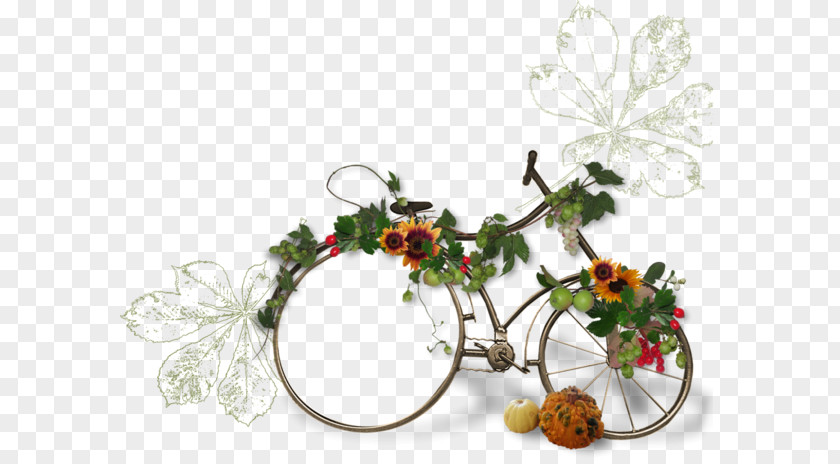 Creative Bicycle Frame Flower PNG