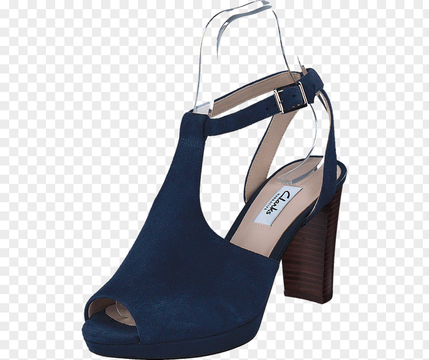 Sandal Clarks Kendra Charm Women's Navy Suede Shoes High-heeled Shoe PNG