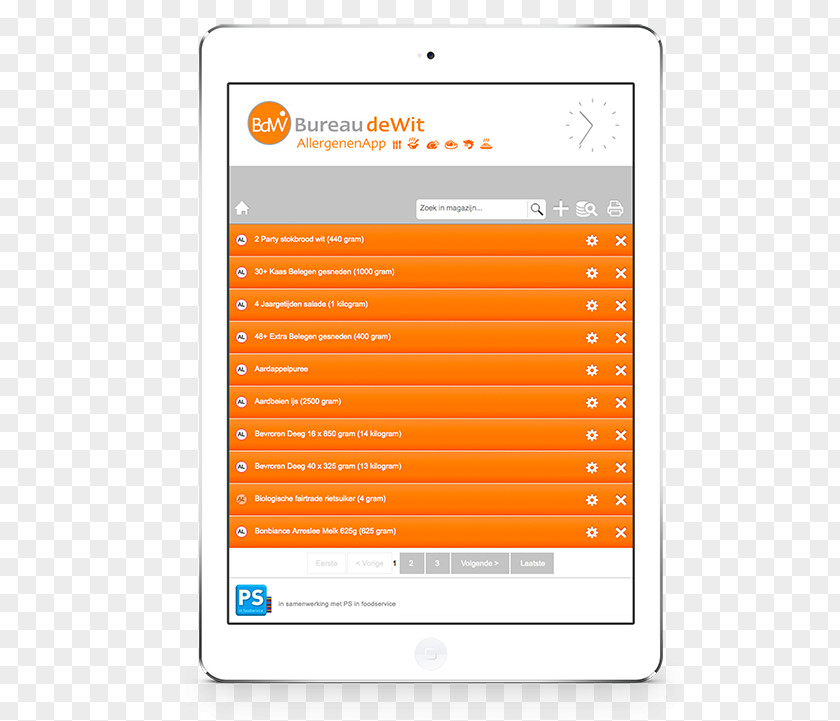 Spa Landing Page Koninklijke Horeca Netherlands Bureau De Wit Allergen Orange S.A. Mobile App PNG
