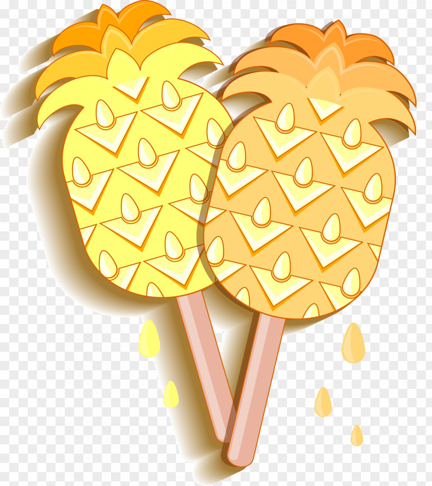 Cartoon Pineapple Ice Cream Adobe Illustrator PNG