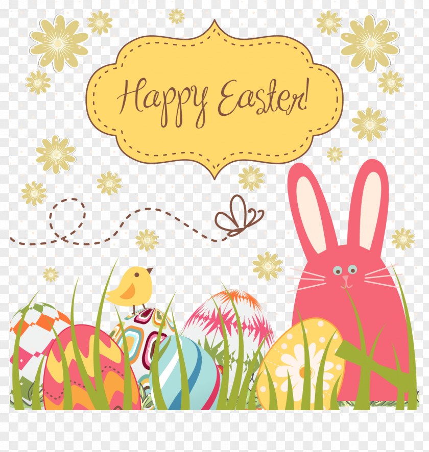 Easter Egg Bunny Vector Background Fabric. Clip Art PNG