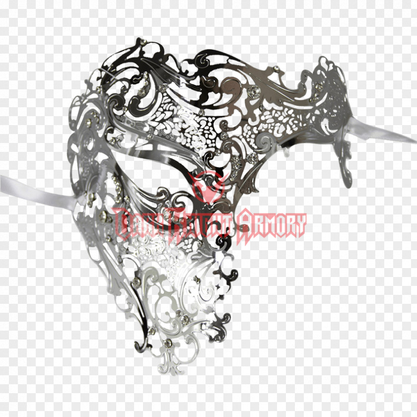 Mask Masquerade Ball Silver Metal PNG