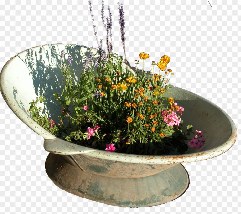 Design Ikebana Floral Herb Flowerpot PNG