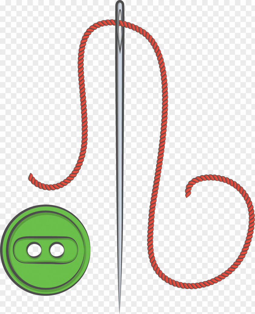 Needle And Button Material Sewing PNG