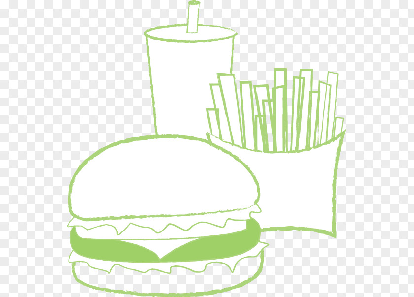 Burger Fries Leaf Line Clip Art PNG