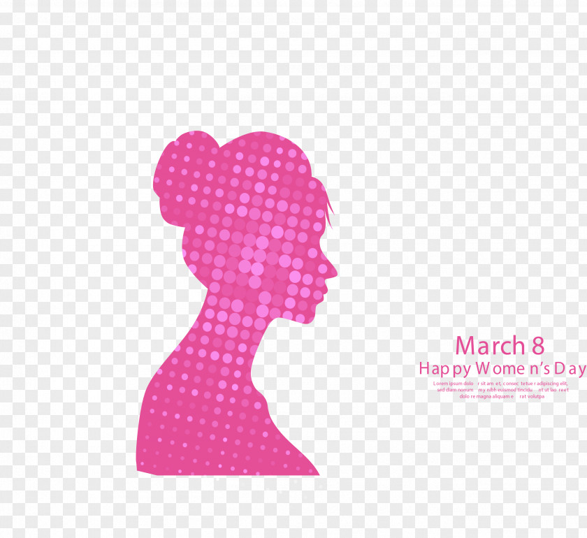 Pink March 8 Women's Day Poster International Womens Woman PNG