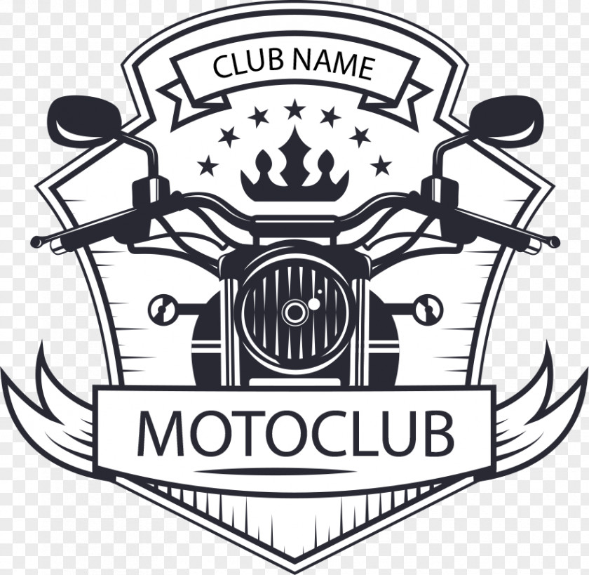 Vector Black Motorcycle Tag Logo Vintage Motor Cycle Club PNG