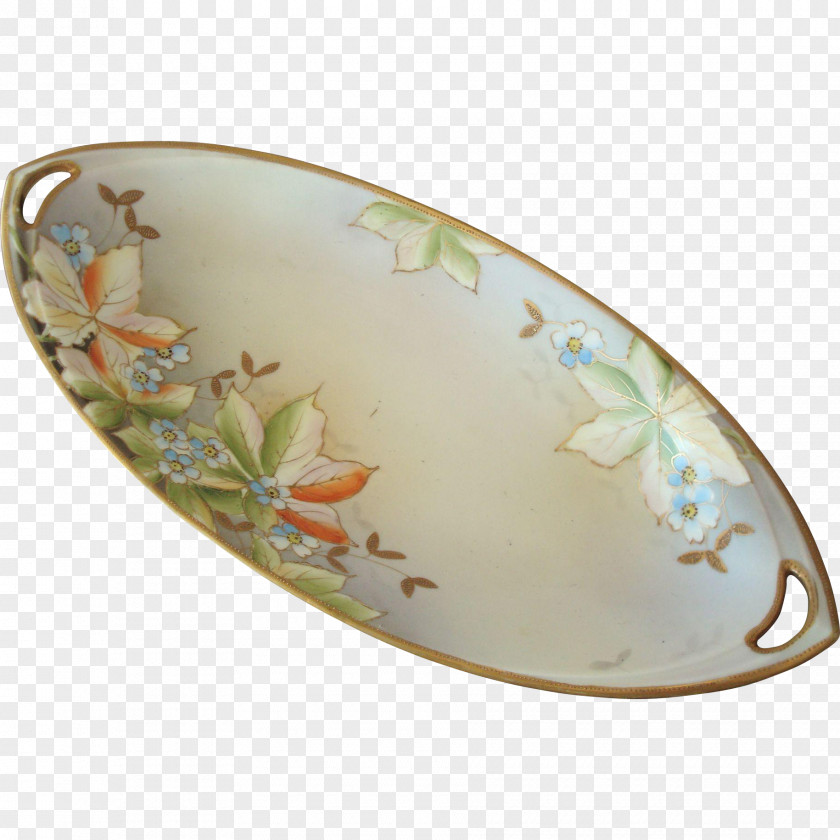 Leaves Hand-painted Tableware Platter Plate Butterfly Porcelain PNG