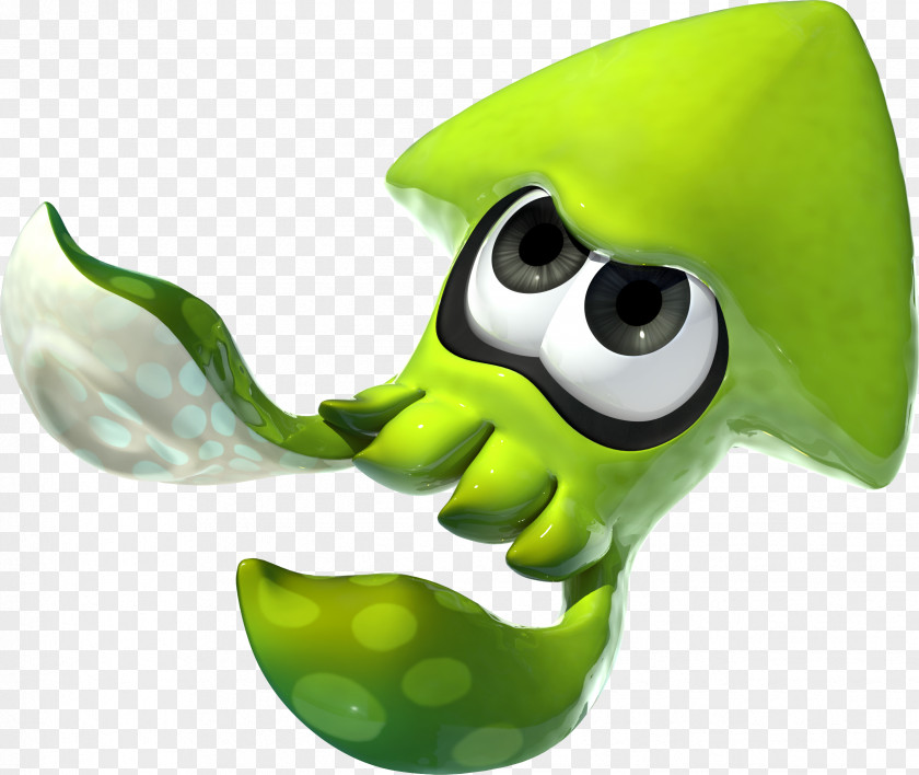 Squid Splatoon 2 Green PNG