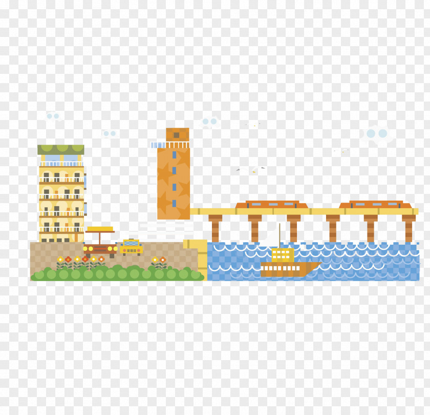 Bridge Building Cartoon Drawing PNG