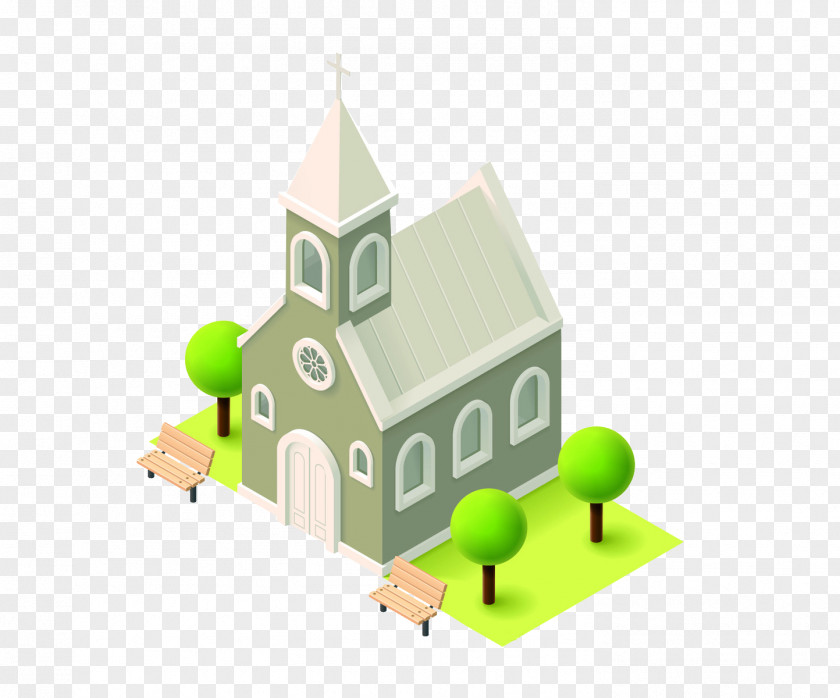 Church Isometric Projection Royalty-free Illustration PNG
