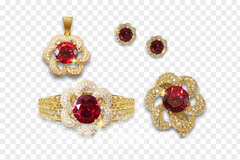 Ruby Earring Body Jewellery Magenta PNG