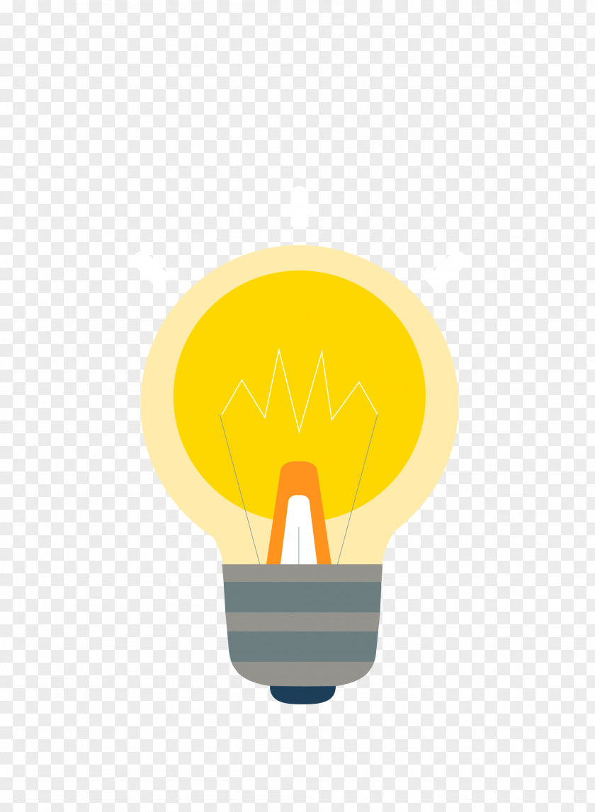 Vector Yellow Light Bulb Creative Cartoon Illustration PNG