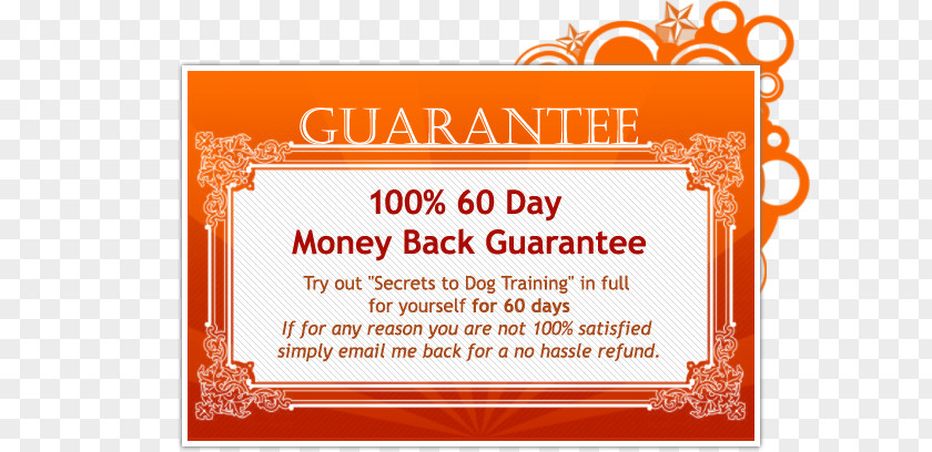 Money Back Guarantee Dog Training Font PNG