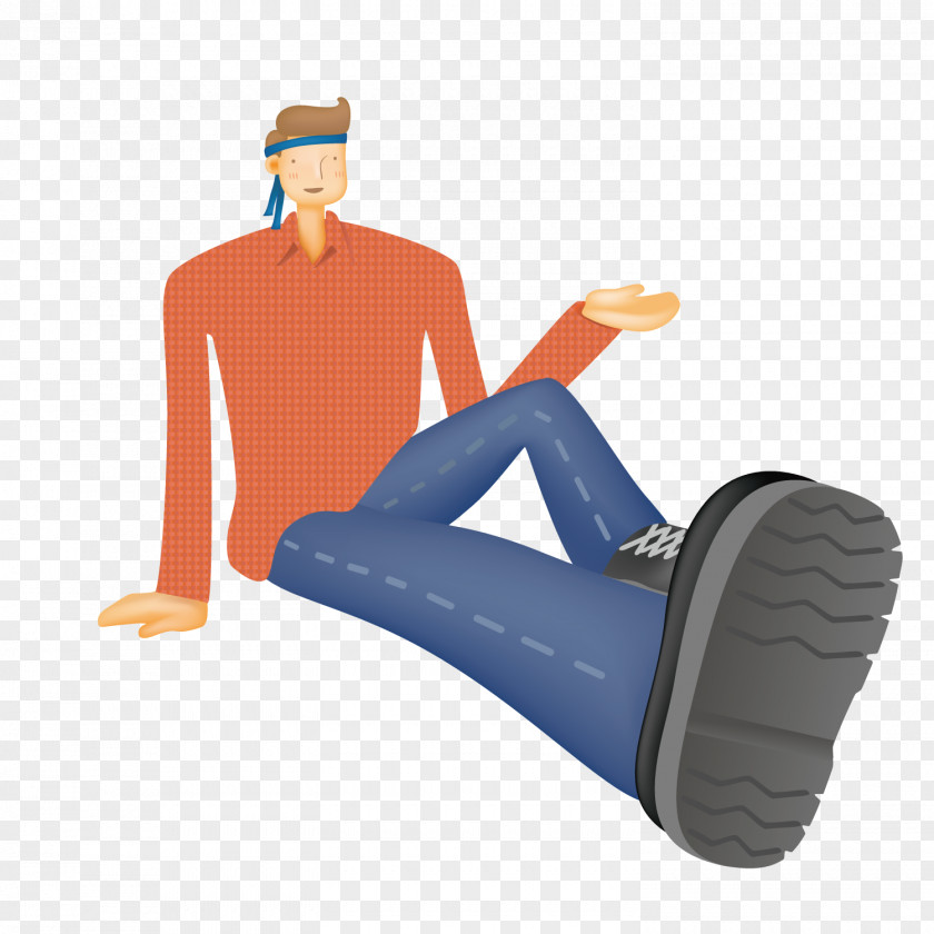 The Man Sitting On Floor Manspreading PNG