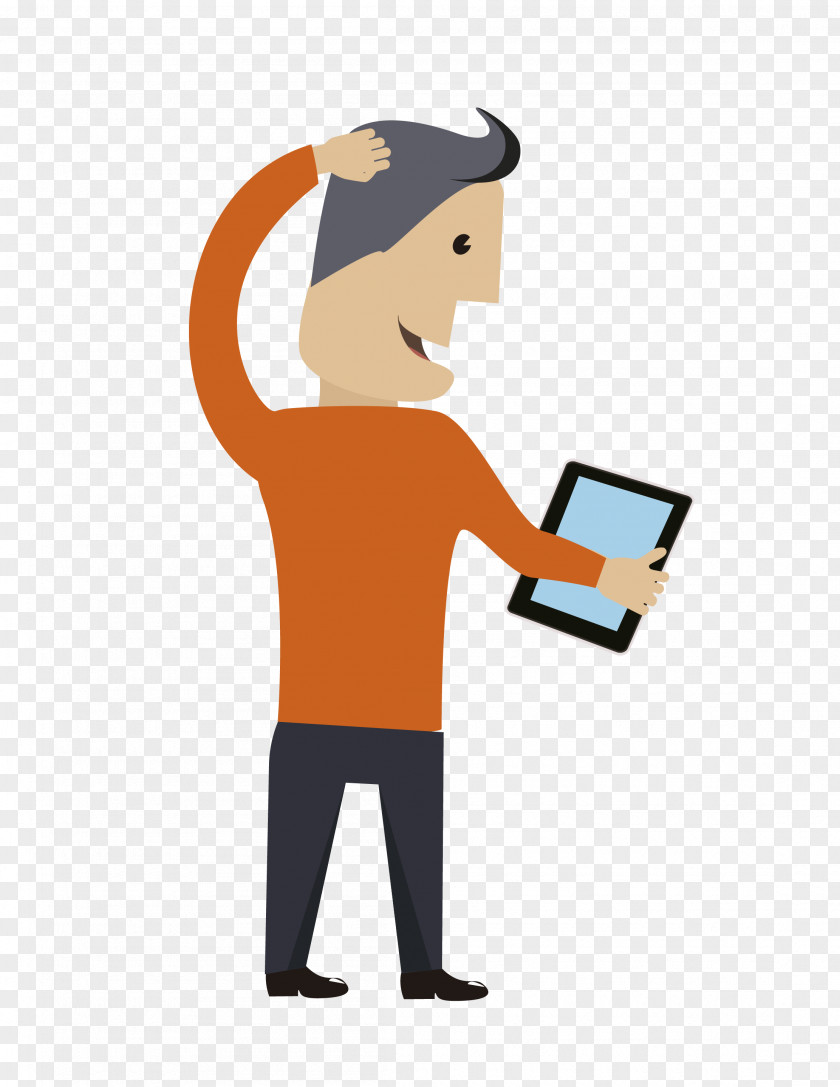 The Man With Tablet IPad Android Software Computer PNG