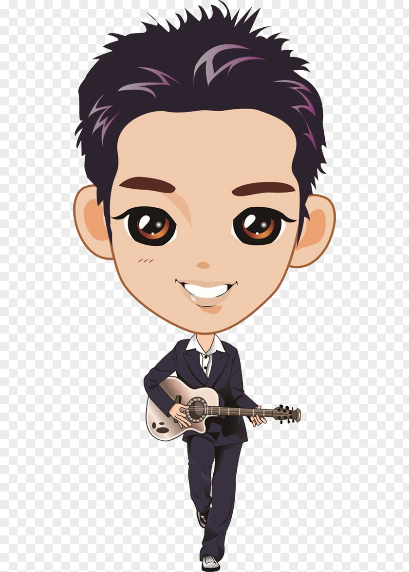 Guitar Boy Cartoon PNG
