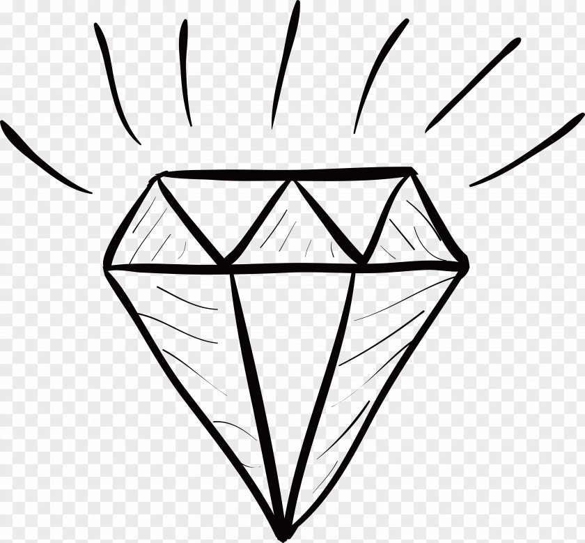 Hand Painted Diamond Sticker Clip Art PNG