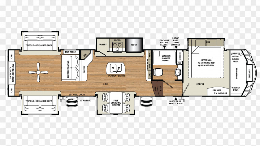 Living Room Top View Campervans Floor Plan Fifth Wheel Coupling Caravan PNG