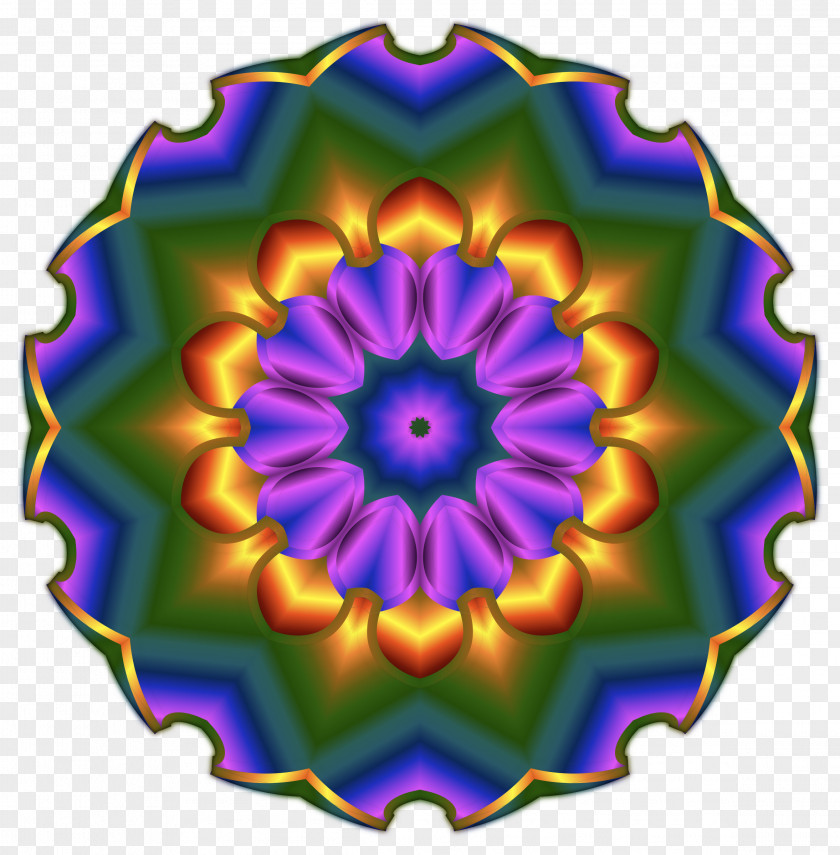 Mandala Kaleidoscope Symmetry Violet Purple Flower PNG