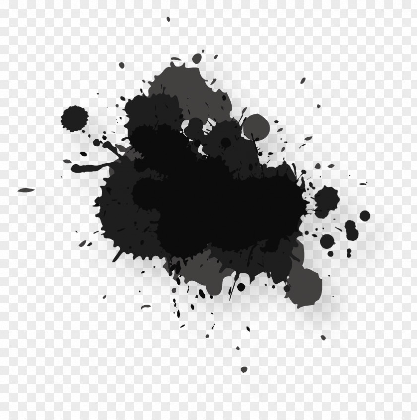 Black Watercolor Ink Droplets Painting Inkstick PNG