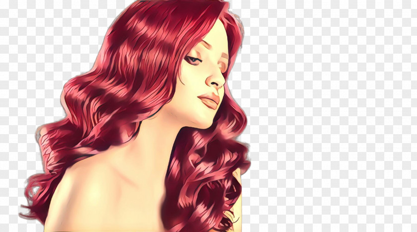 Layered Hair Beauty Face Coloring Hairstyle Red PNG