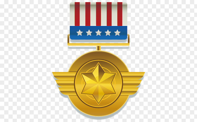 Vector Gold Star Medal Of Honor Order Euclidean Adobe Illustrator PNG