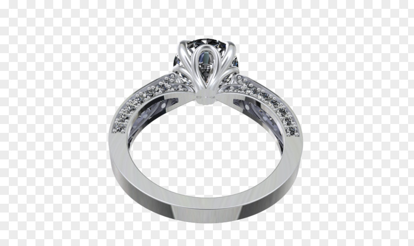 Wedding Model Ring Silver PNG