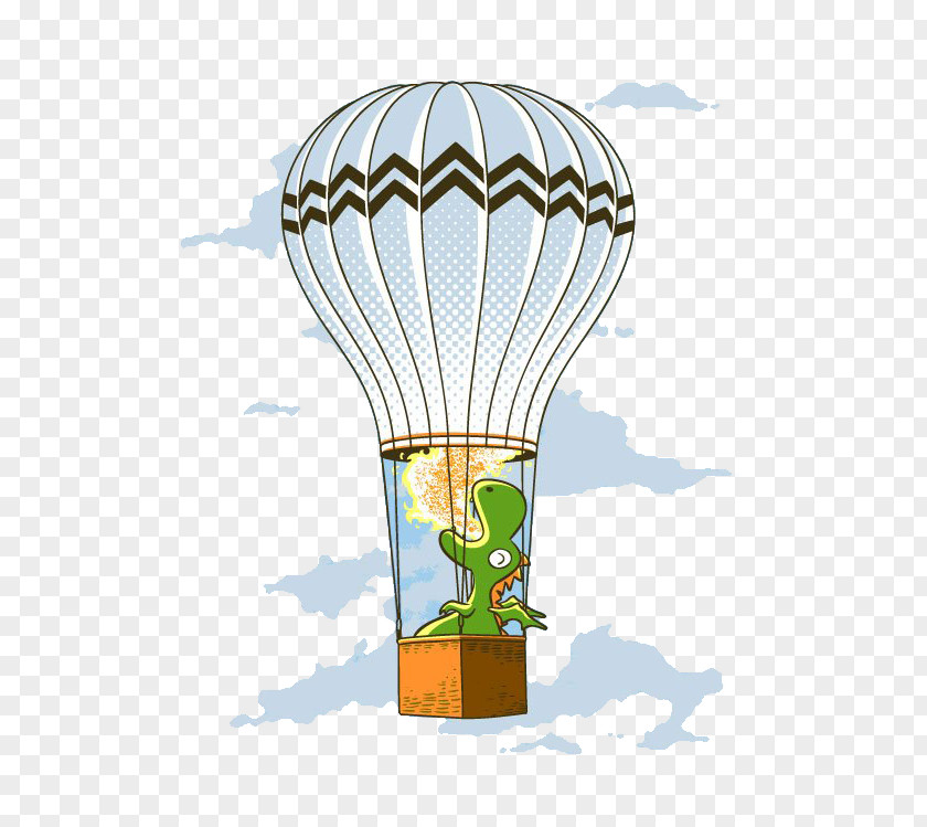 Lizard Sitting On A Hot Air Balloon T-shirt Drawing Designer Illustration PNG