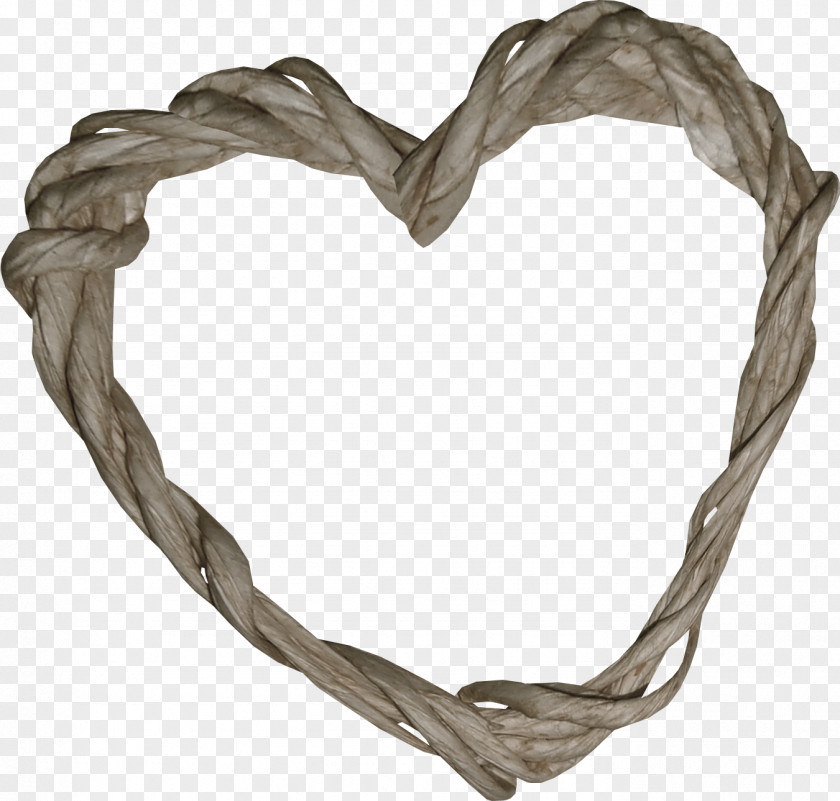 Brown Twigs Heart Rope Hemp PNG