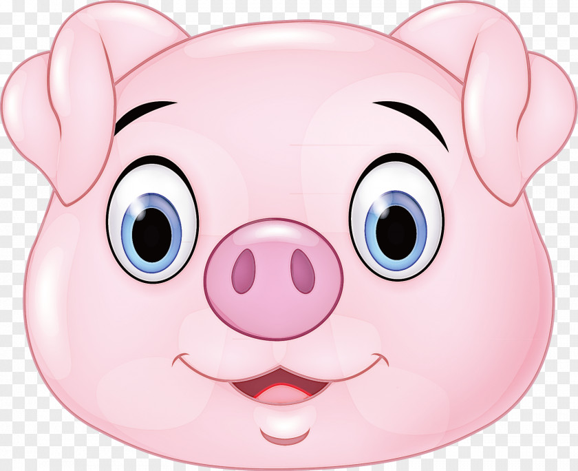 Face Cartoon Pink Snout Nose PNG