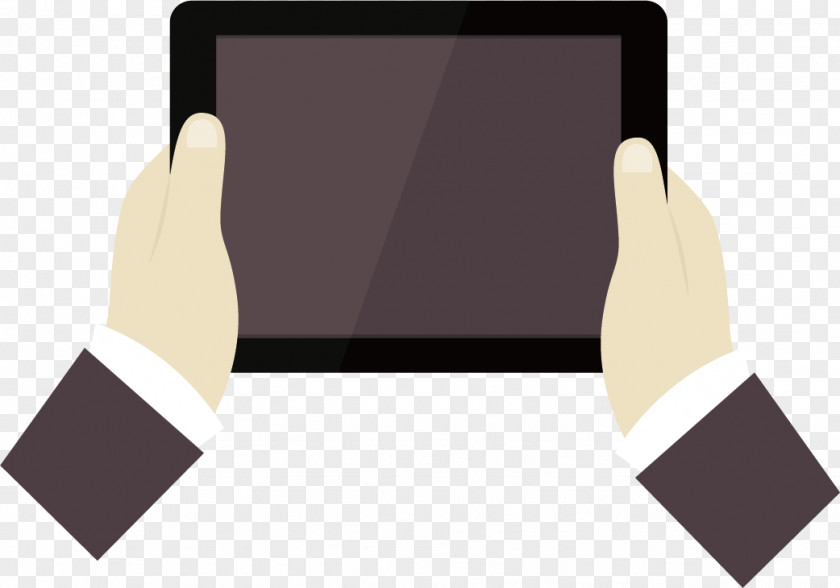 Hands Holding Tablet PC Computer Download File PNG