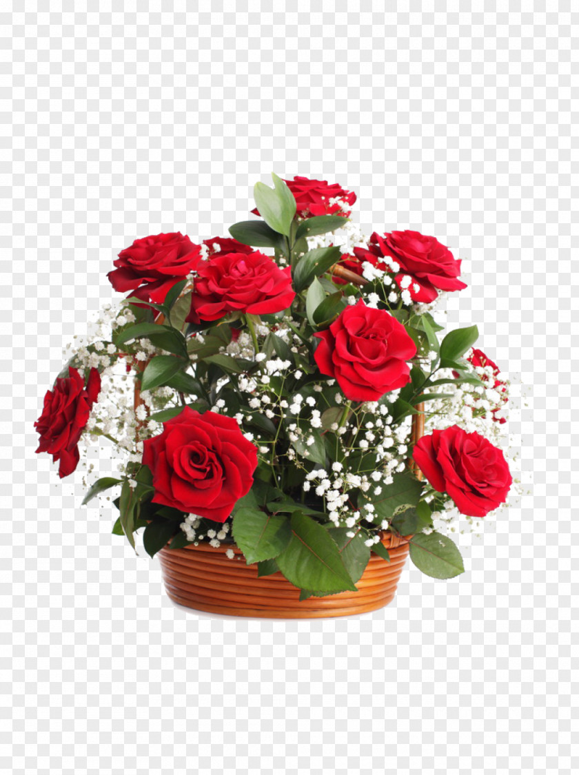 Rose Basket Flower Floristry Gift PNG