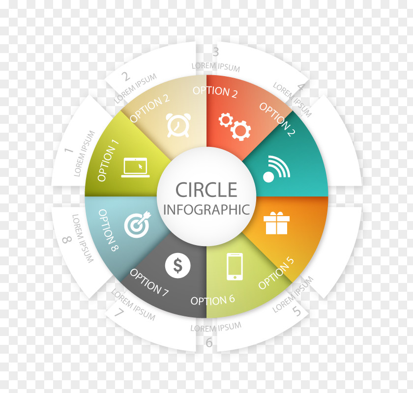 Vector PPT Turntable Euclidean Circle Infographic PNG