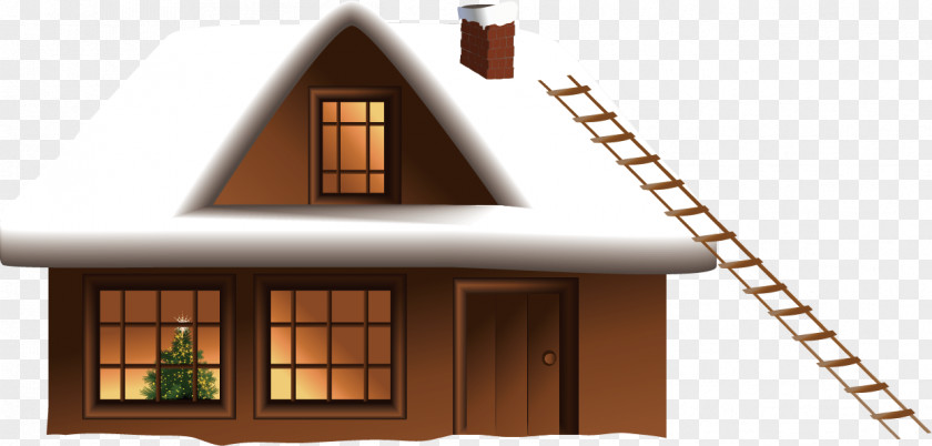 Winter House Snow Illustration PNG