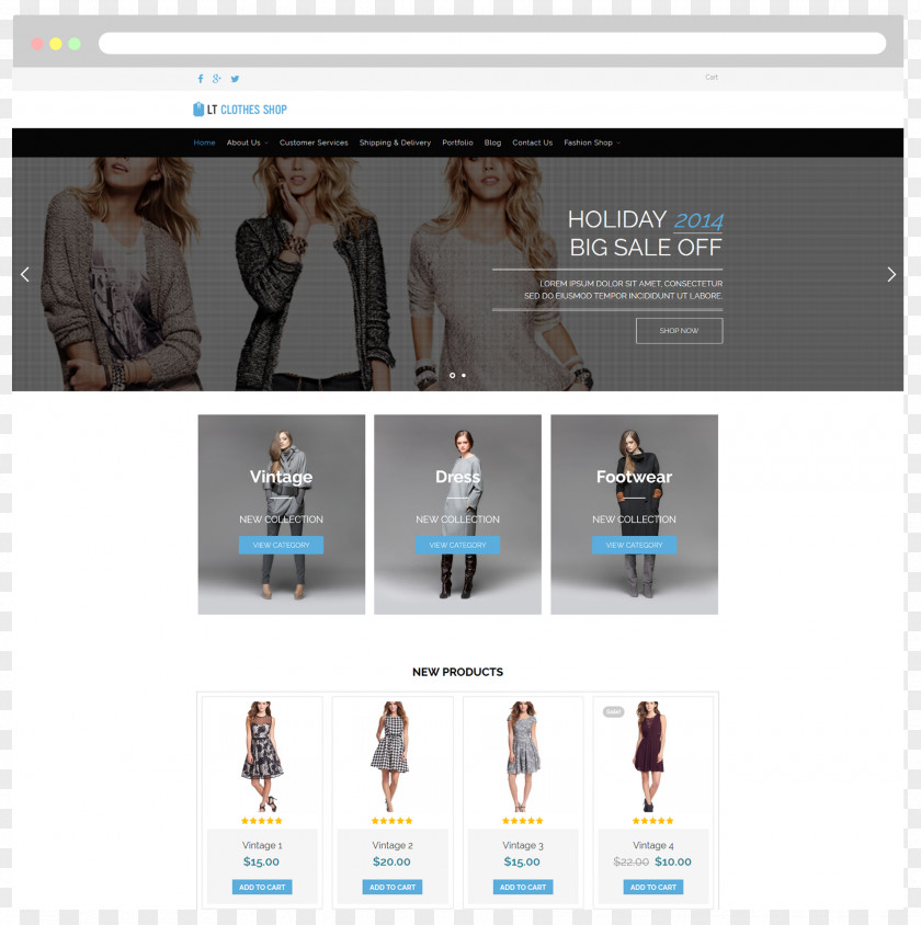 Clothes Sale WordPress Responsive Web Design Template E-commerce Online Shopping PNG