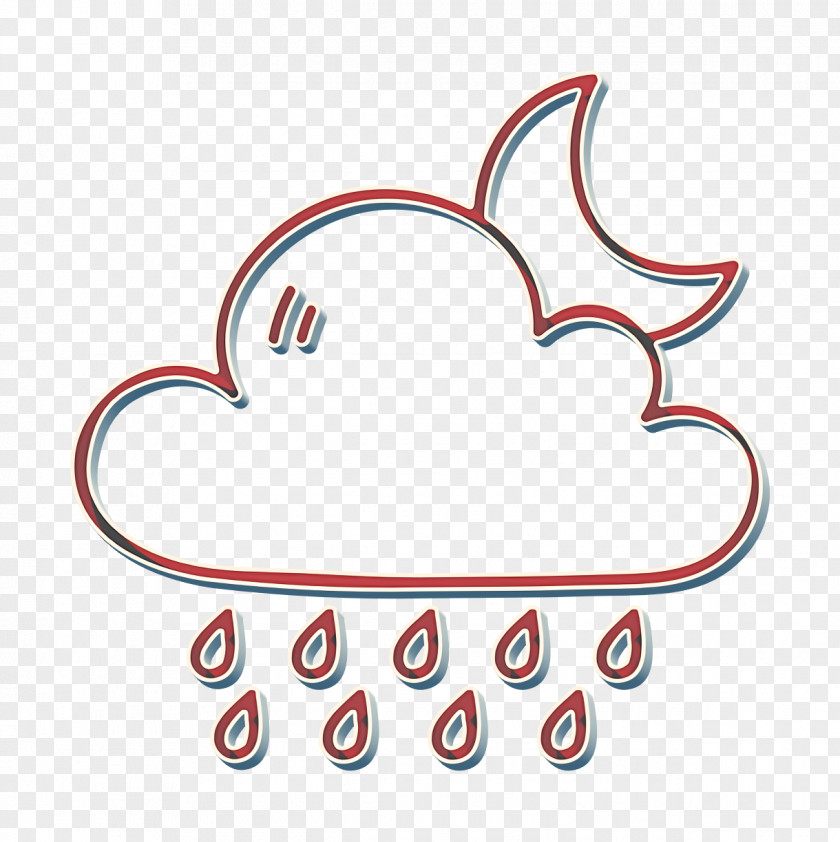 Heart Line Art Cloud Icon Forecast Moon PNG