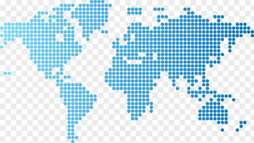 Vector Blue Dot Map Earth World Globe PNG