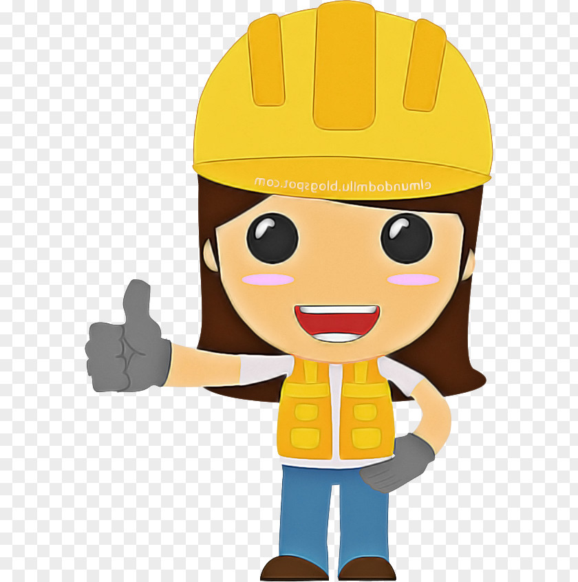 Gesture Fictional Character Cartoon Construction Worker Toy Headgear Personal Protective Equipment PNG