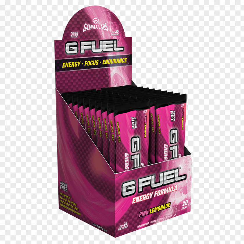 Pink Lemonade Energy Drink G FUEL Formula Box Serving Size PNG