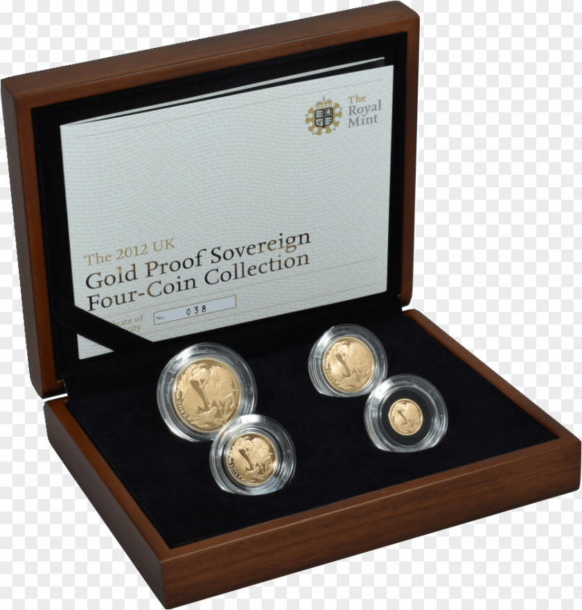 Proof Coinage Coin Set Sovereign Gold PNG