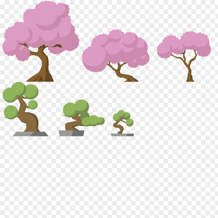 Japanese Landscape Tree Cherry Blossom 2D Computer Graphics Teeworlds PNG