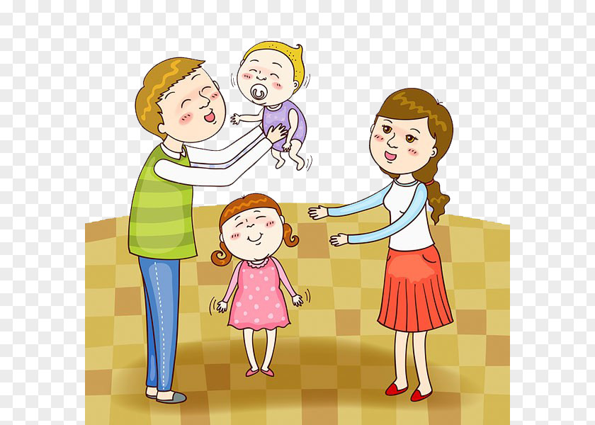 Parents Hold Their Children Child Parent Family Illustration PNG